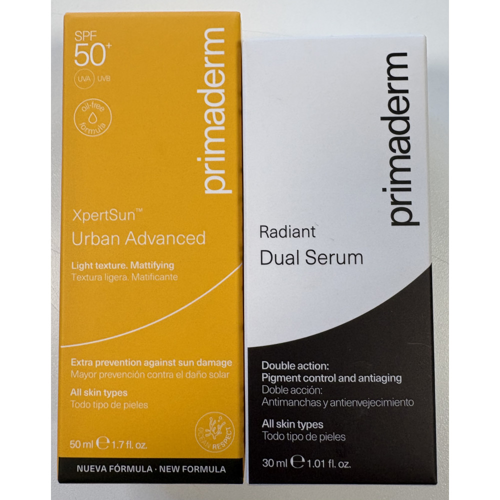 Radiant dual serum+ xpertsun urban advance